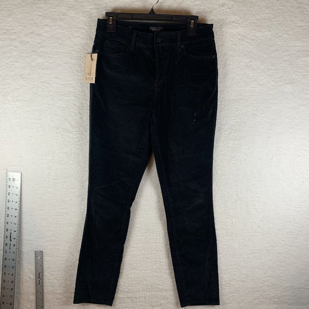 NYDJ Ami Skinny Pants Women's 6 Twisted Slit-Hem Mid-Rise Cotton Stretch 6495